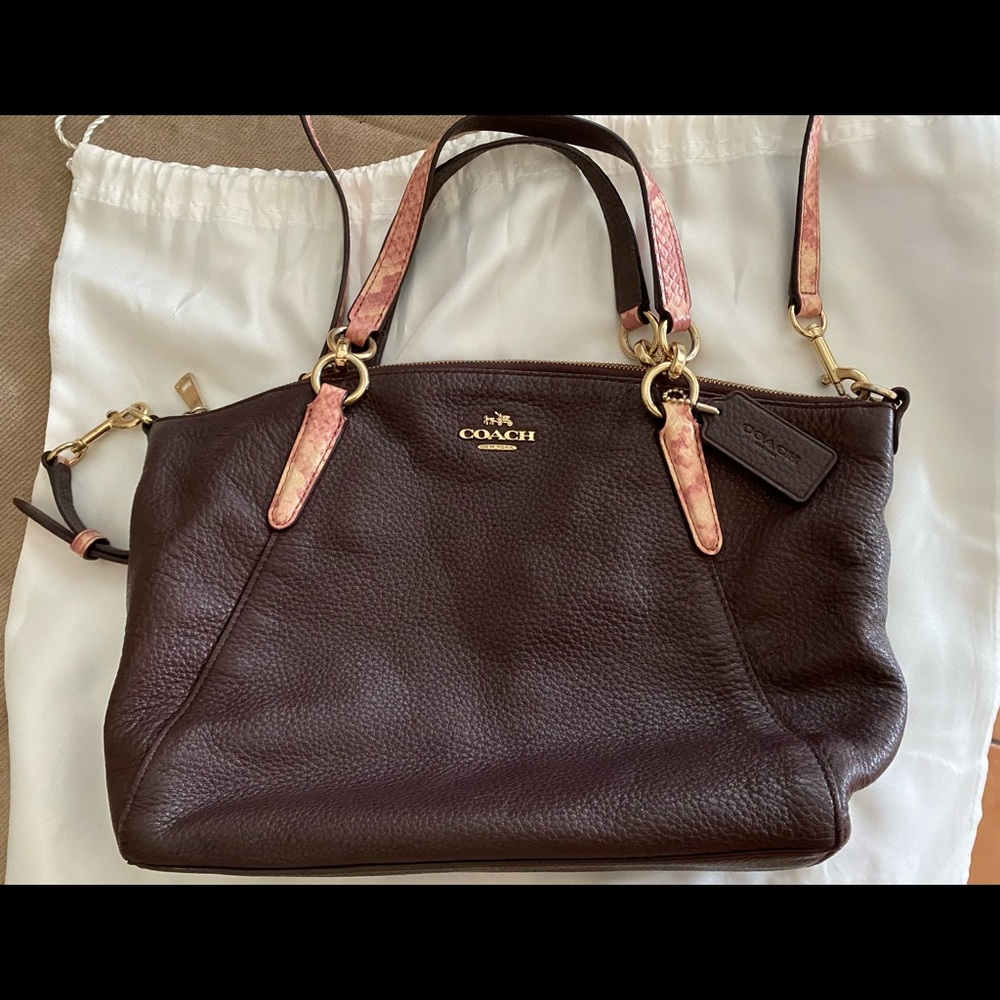 COPY - Coach Kelsey soft leather crossbody satchel, deep plum color